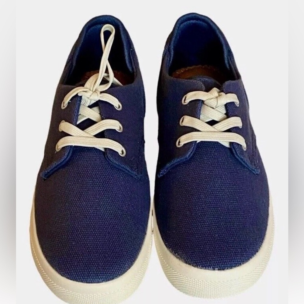 New SUN + STONE Boys Kiva Lace Up Canvas Sneaker Navy Blue 1M
